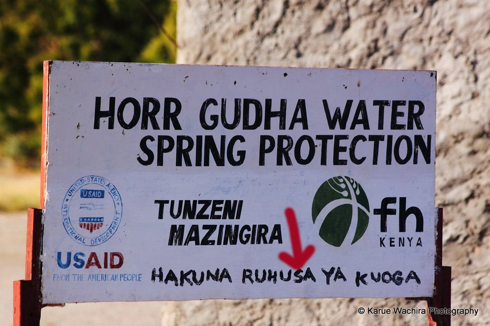 North Horr_Horr Gudha spring_sign post_up close