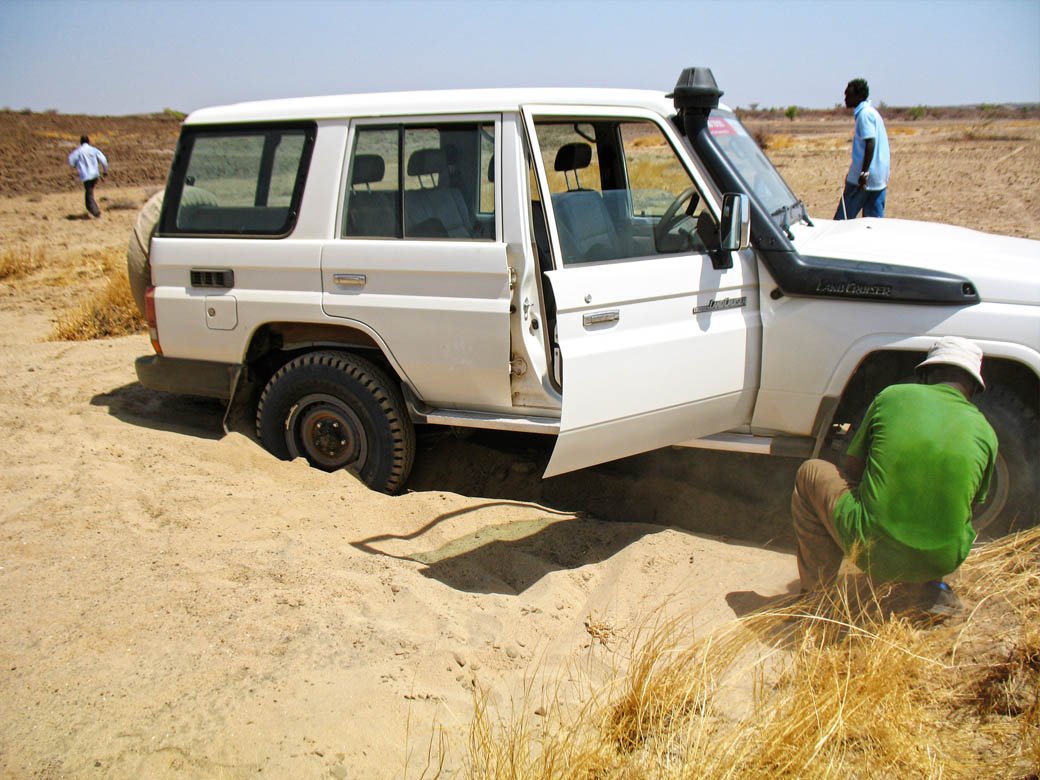 Elephant Fossil_Car stuck in sand